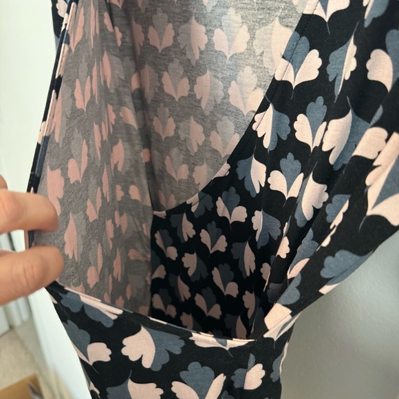 Boden Floral Print Navy Blue Faux Wrap Long Sleeve Blouse Top - Picture 3 of 10